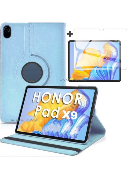 Huawei Honor X9 11.5 Inç Kılıf 360 Dönebilen Standlı Kapaklı Tablet Kılıfı + Ekran Koruyucu 2in1 Zırh Set