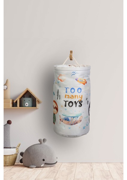 Ahşap Askılı Oyuncak Çamaşır Kirli Sepeti Bebek Çocuk Run-Win