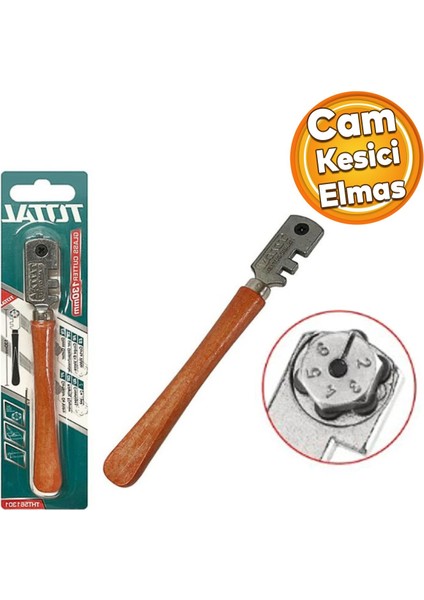 Cam Kesici Elması 130 mm Klasik Kesici THT561301 Elmas Cam Kesme Tekerleği Kiti
