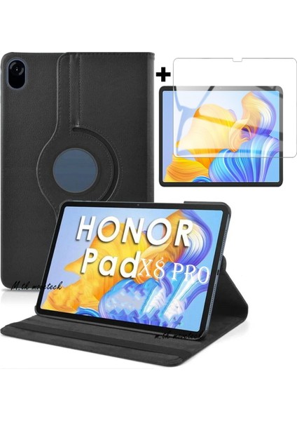Huawei Honor X8 Pro 11.5 Inç Kılıf 360 Dönebilen Standlı Kapaklı Tablet Kılıfı + Ekran Koruyucu