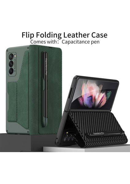 Samsung Galaxy Z Fold 2 Zırhlı Yiv Pu Cep Telefonu Kılıfı (Yurt Dışından)