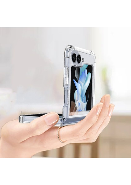 Samsung Galaxy Z Flip 5 Şeffaf Hava Yastığı Cep Telefonu Kılıfı (Yurt Dışından)