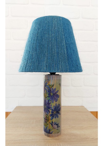 Blue Garden Ahşap Ayaklı Abajur