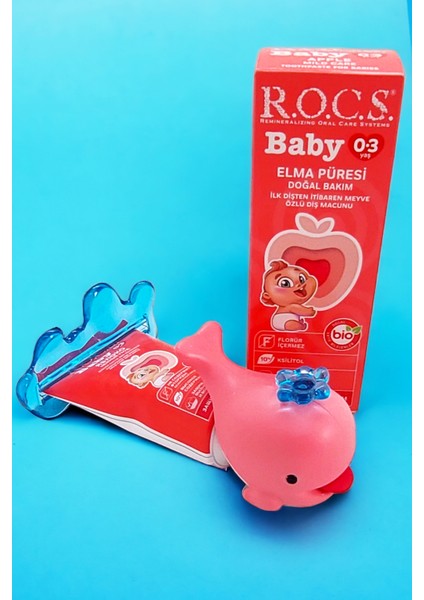 Baby 0-3 Yaş Elma Püresi Diş Macunu 45G ve Diş Macunu Sıkacağı-Pembe Yeni Ambalaj fiyatları