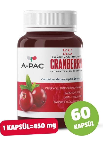 Sepeti Cranberry Turna Yemişi Kızılcık Ekstresi Vitamin C 450 ml 60 Kapsül