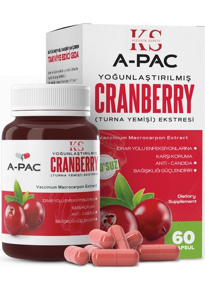 Sepeti Cranberry Turna Yemişi Kızılcık Ekstresi Vitamin C 450 ml 60 Kapsül