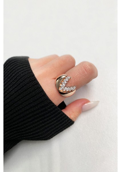 925 Ayar Gümüş Kanat Motifli Taşlı Yüzük