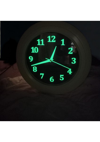 Fosforlu Gece Parlayan Salon Mutfak Ofis Duvar Saati 35 cm Plastik modelleri