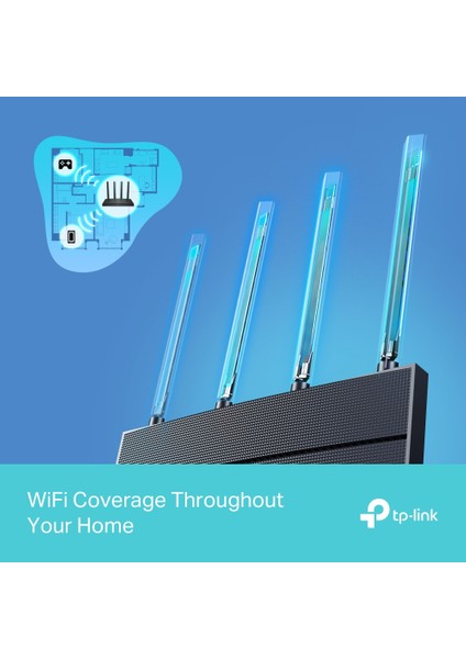 TP-Link Archer AX12, AX1500 Mbps, Fiber Destekli, 4 Gigabit LAN Portları, WPA3,  Oyun için İdeal Xbox/PS/Steam ve 4K, Gigabit Dual-Band Wi-Fi 6  Router