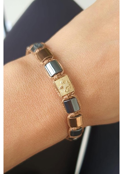 Hematit Taşlı Çelik Araparçalı El Işi Tasarım Doğal Taş Bileklik fiyatları