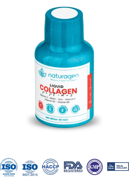 Ananas Aromalı Likit Collagen Shot 60 ml 1 Adet Şişe Tip 1 & Tip3 Hidrolize Sıvı Collagen