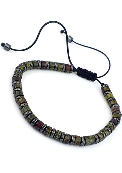 Agat ve Hematit Taşlı El işi Tasarım doğal taş bileklik