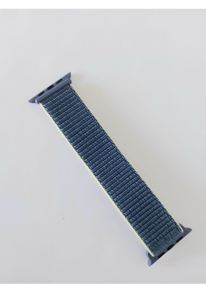 Apple Watch Uyumlu Spor Hasır Kordon 38/40 mm Açık Mavi (Kenarları Sarı Çizgili) fiyatları