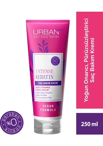 URBAN Care Intense Keratin Aşırı Yıpranmış Saçlara Özel Saç Bakım Kremi 250 ml - vegan