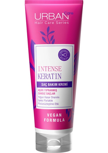 URBAN Care Intense Keratin Aşırı Yıpranmış Saçlara Özel Saç Bakım Kremi 250 ml - vegan