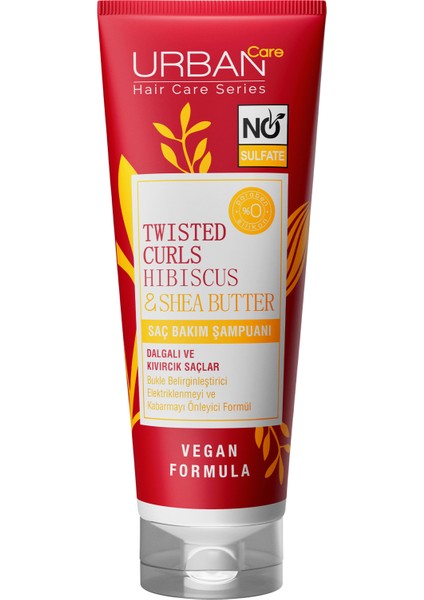 URBAN Care Hibiscus&Shea Butter Kıvırcık ve Dalgalı Saçlara Özel Saç Bakım Şampuanı-Sülfatsız-250ML