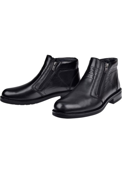 Hakiki Deri Klasik Erkek Bot FOR-PİEL SİYAH