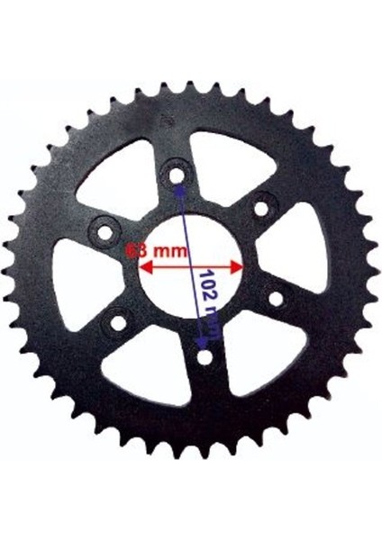 Bajaj Dominar 400 - Ktm Duke 390 Arka Dişli 520-43T Iç 63 mm 6 Delikli