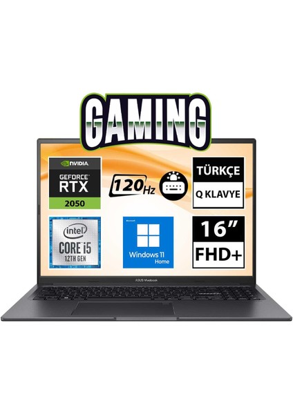 Vivobook 16X K3605ZF-N1017W I5-12450H 8gb 512SSD RTX2050 16" Fullhd+ W11H Taşınabilir Bilgisayar