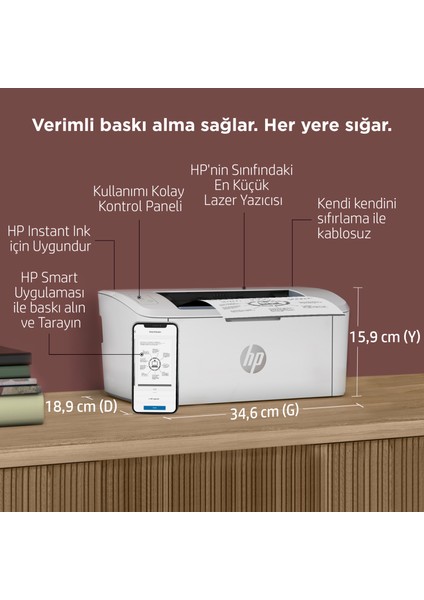 LaserJet M111w Yazıcı, Siyah beyaz yazıcı, Küçük ofis, Yazdırın, Küçük Boyut, 7MD68A