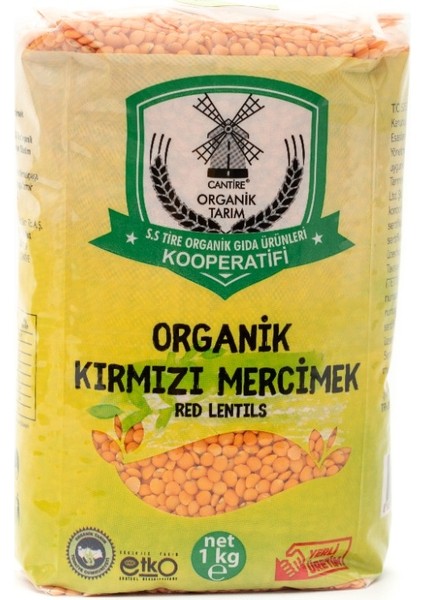 TİRE ORGANİK KOOPERATİFİ KIRMIZI MERCİMEK 1000 GR.