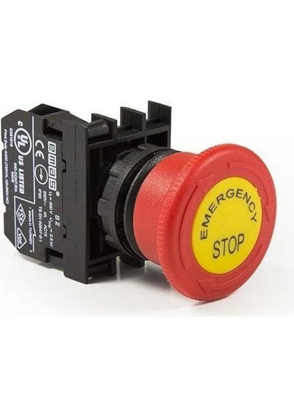 Emergency 40MM. Acil Stop Butonu Etiketli