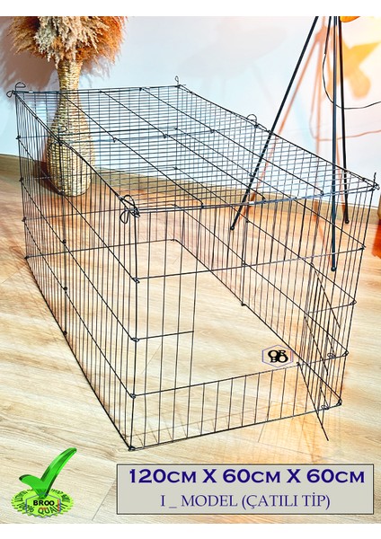 Köpek/kedi Çiti Kafesi 120CM.X60CMX60CM- * I Tip* Oyun Eğitim Alanı 8 Parça Panel