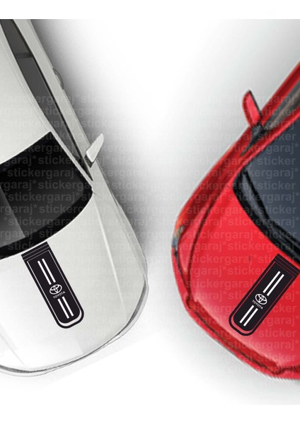 Tyota kaput uyumlu marka logolu şerit tuning modifiye sticker etiket