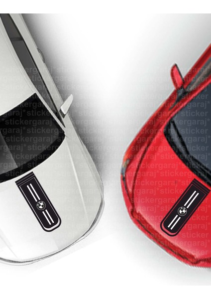 Bmw kaput uyumlu marka logolu şerit tuning modifiye sticker etiket