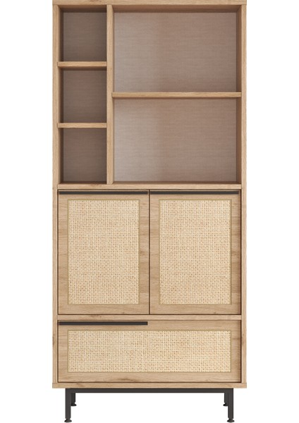 Ocean Banyo Dolabı Çok Amaçlı Dolap 3 Kapaklı Metal Ayaklı Uv Baskı Sepet-Jüt ON9C-SU fırsatları