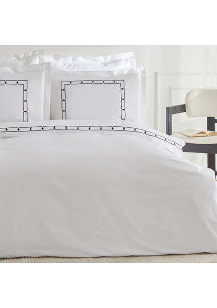 White Collection Diane Çift Kişilik Nakışlı Percale Nevresim Takımı Beyaz fiyatları