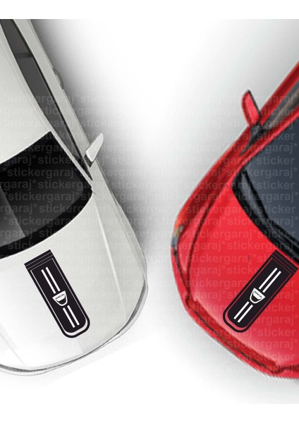Dacia kaput uyumlu marka logolu şerit tuning modifiye sticker etiket - Baskılı