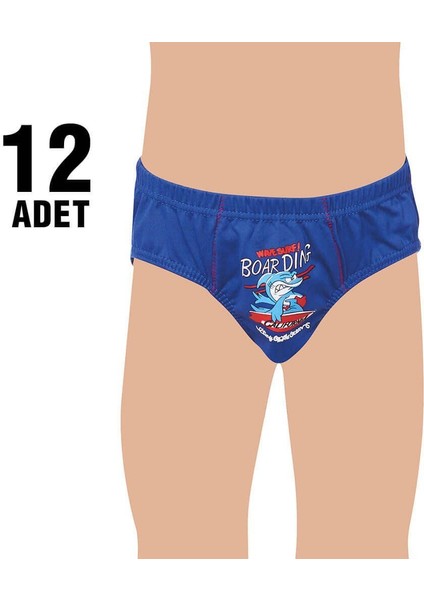 Tutku 0138 Erkek Çocuk Elestan Baskılı Slip Külot 12'li