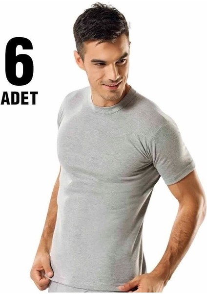 Tutku Renkli Sıfır Yaka Erkek Penye Atlet 6'lı