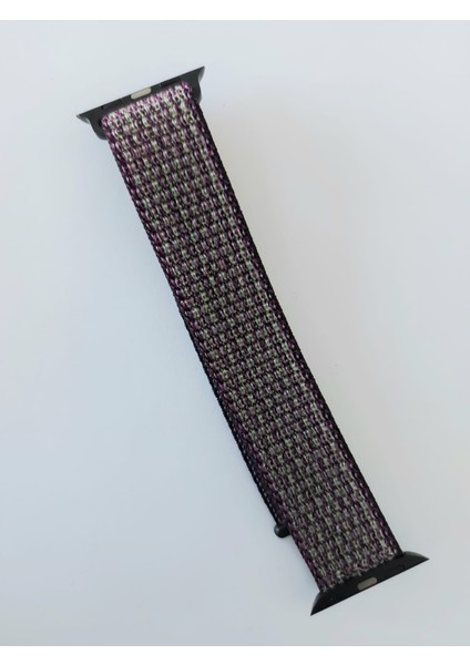 Apple Watch Uyumlu Spor Hasır 38/40 mm (Mor,yeşil,beyaz,örgü Hasır)
