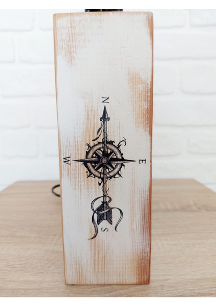 Compass Ahşap Ayaklı Abajur