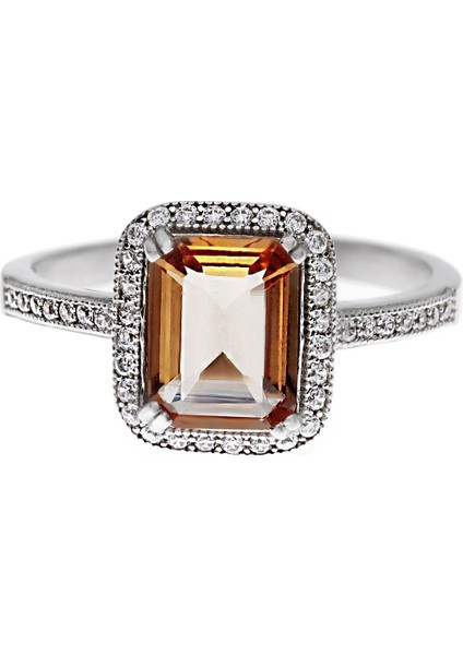 Kadın Dikdörtgen Model Sultanit Taş Gümüş Yüzük