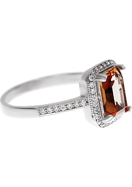 Kadın Dikdörtgen Model Sultanit Taş Gümüş Yüzük fiyatları