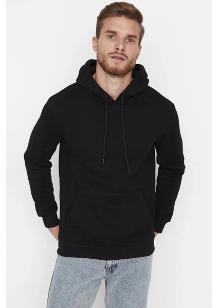 3 Iplik Erkek Regular Fit Kapüşonlu Içi Yumuşak Tüylü Pamuklu Sweatshirt