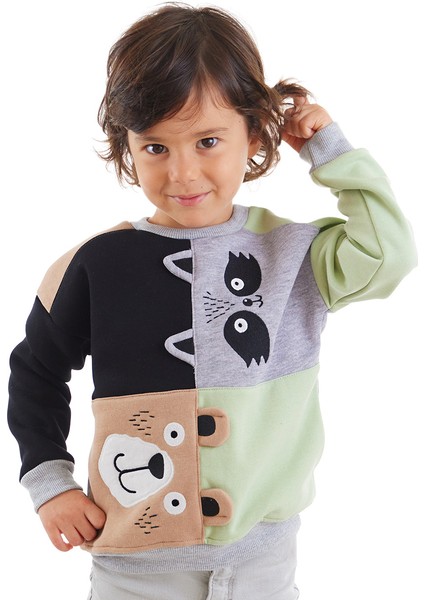 Rakun ve Ayı Erkek Çocuk Sweatshirt