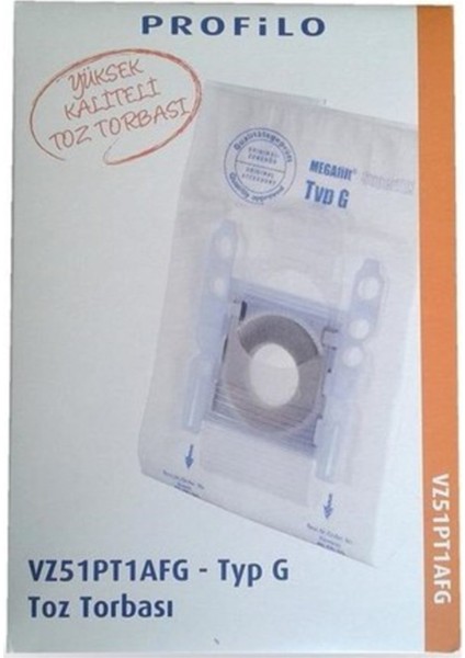 Orijinal VZ51PT1AFG 6 Lı (5+1 Adet Filtre) Toz Torbası