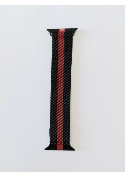Apple Watch Uyumlu Metal Kordon 42/44/45 mm Kırmızı-Siyah indirimleri