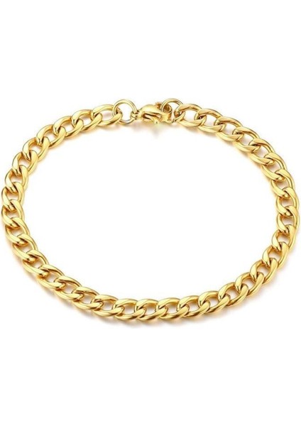 Gurmet Klasik Model Unisex Gold Çelik Bileklik