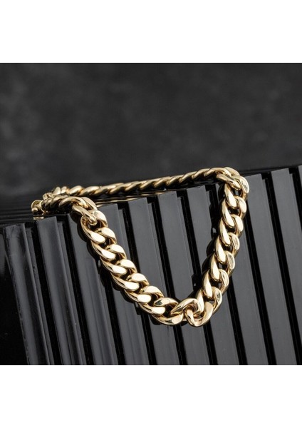 Gurmet Klasik Model Unisex Gold Çelik Bileklik