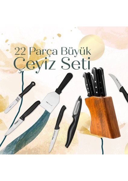 Çeyizlik Bıçak Seti Büyük - 22 Parça