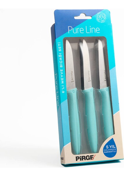 Pure Line Turkuaz Meyve Bıçağı Seti 9 cm (6'lı)