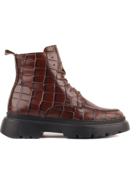 Sail Lakers - Kahverengi Croco Deri Erkek Postal Bot