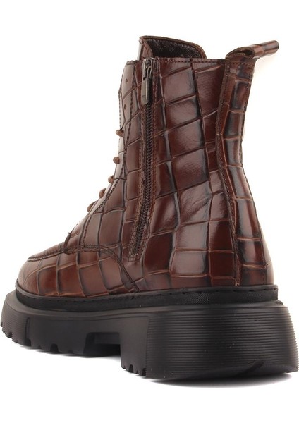 Sail Lakers - Kahverengi Croco Deri Erkek Postal Bot fırsatları