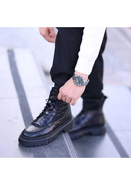 Sail Lakers - Siyah Croco Deri Erkek Postal Bot fırsatları