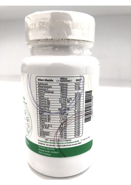 Multivitamin Kore Ginsengi İçeren Takviye Edici Gıda modelleri